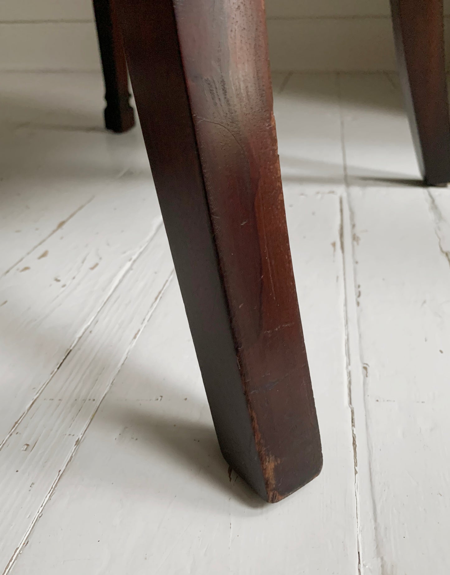 Antique Victorian Mahogany & Red Leather Fireside, Library Chair