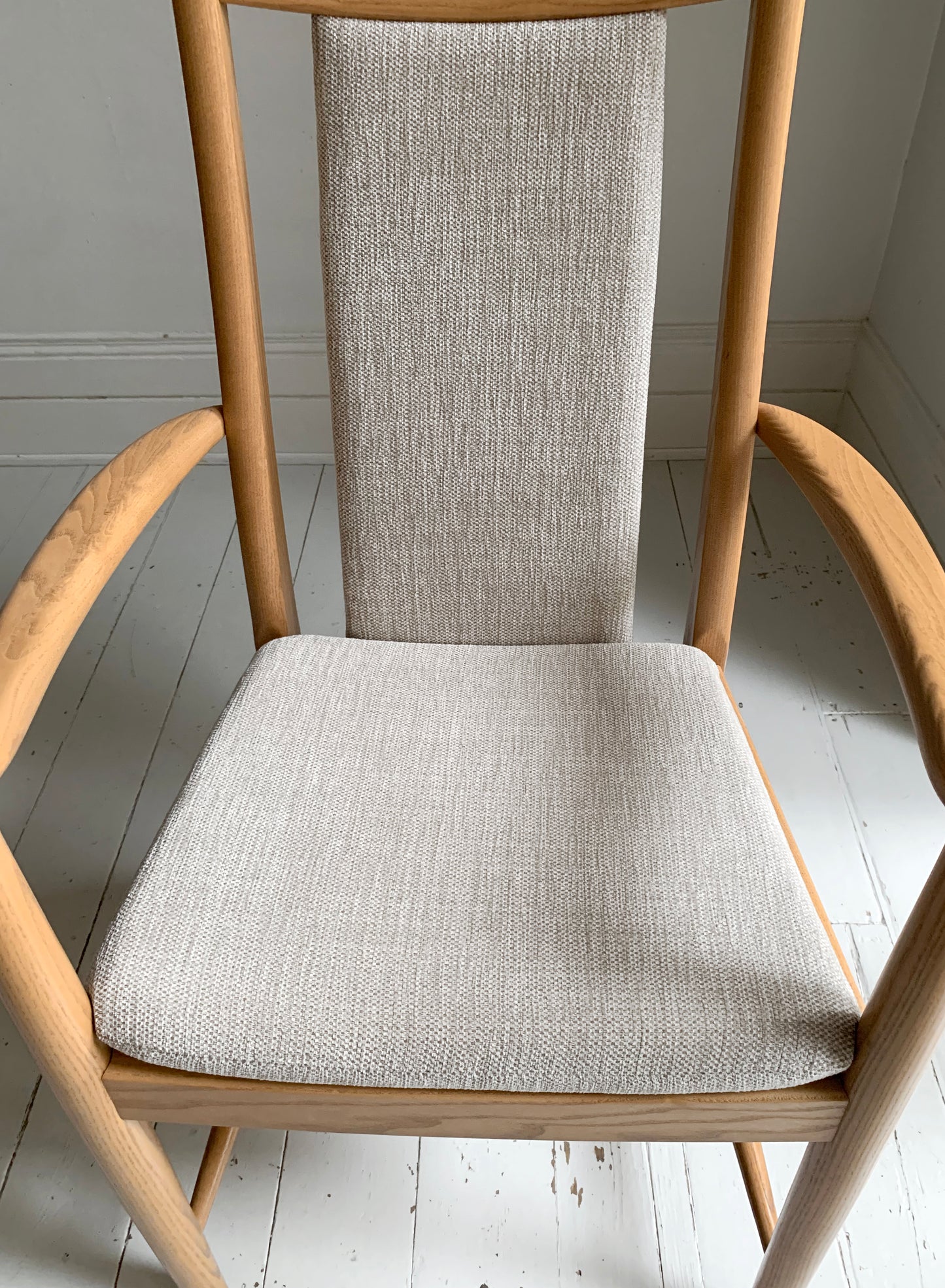 Pair of Ercol - Windsor - Penn Padded Back Dining Arm / Carver Chairs