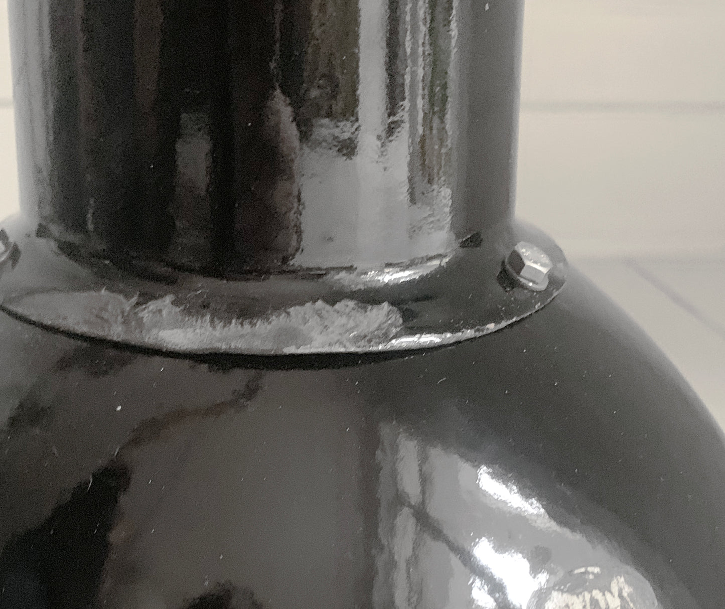 Vintage Industrial Black Enamel Pendant Lamp By Elektrosvit, 1950's / Soviet Era