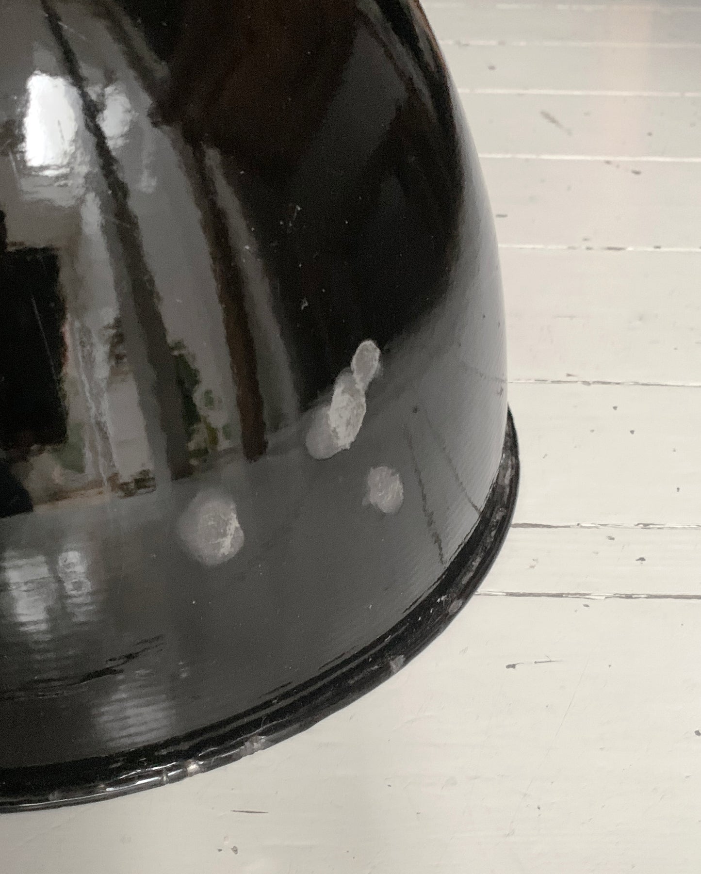 Vintage Industrial Black Enamel Pendant Lamp By Elektrosvit, 1950's / Soviet Era