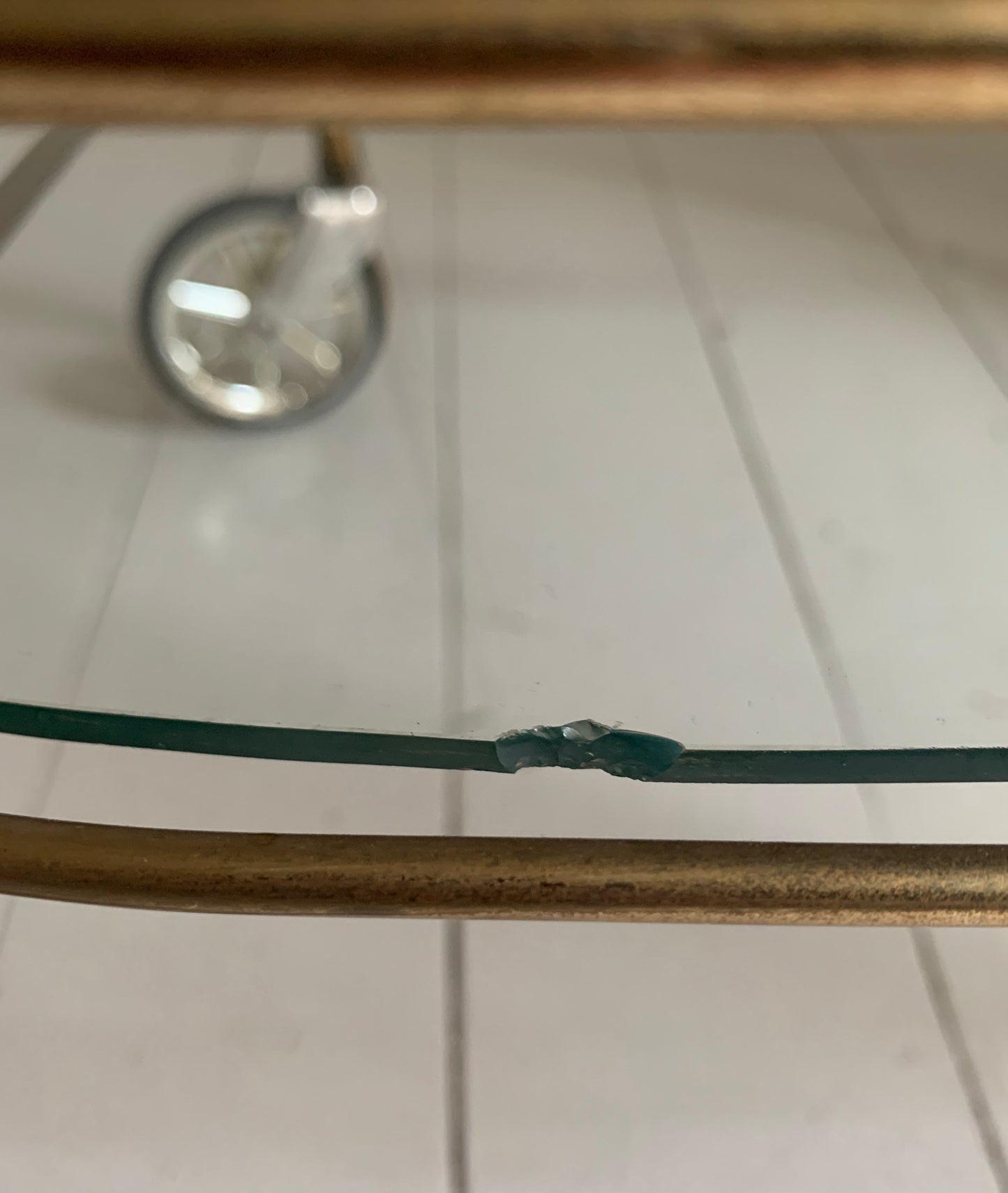 Mid Century Modern, Two Tier Brass Effect & Glass Cocktail Drinks Trolley Bar Cart