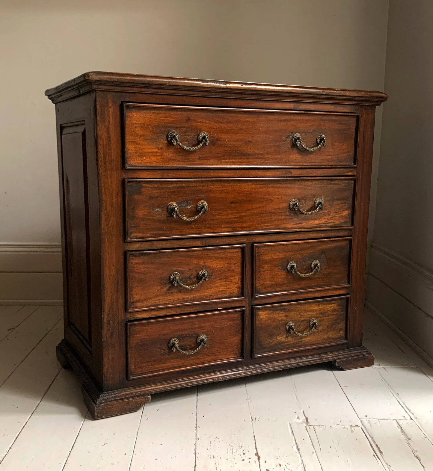 Antique Georgian Two Over Four Mahogany Chest Of Drawers