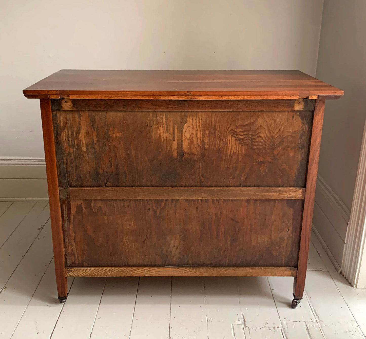 Antique Mahogany Two Over Two Chest Of Drawers, Edwardian on Castors Refurbished