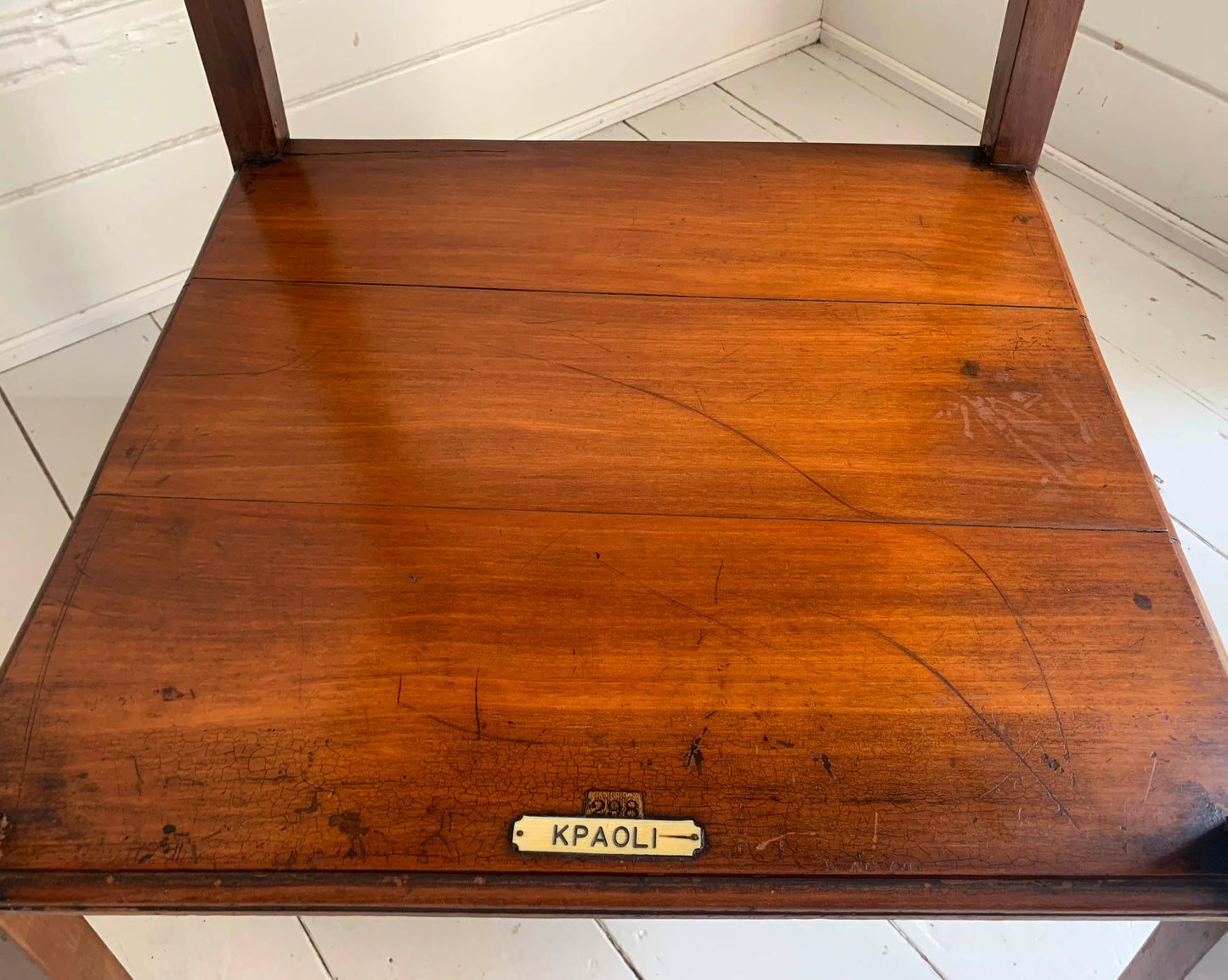 Antique Edwardian Arts & Craft Carved Oak Two-Tier Large Side Table - KPAOLI