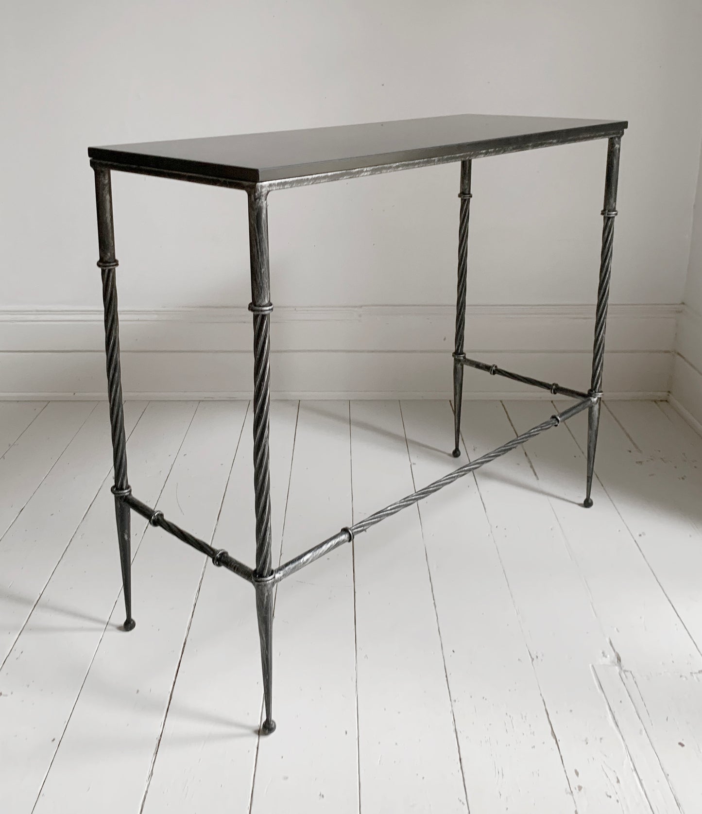 Stunning Style Black Console / Hall Table - Granite & Wrought Steel / Iron