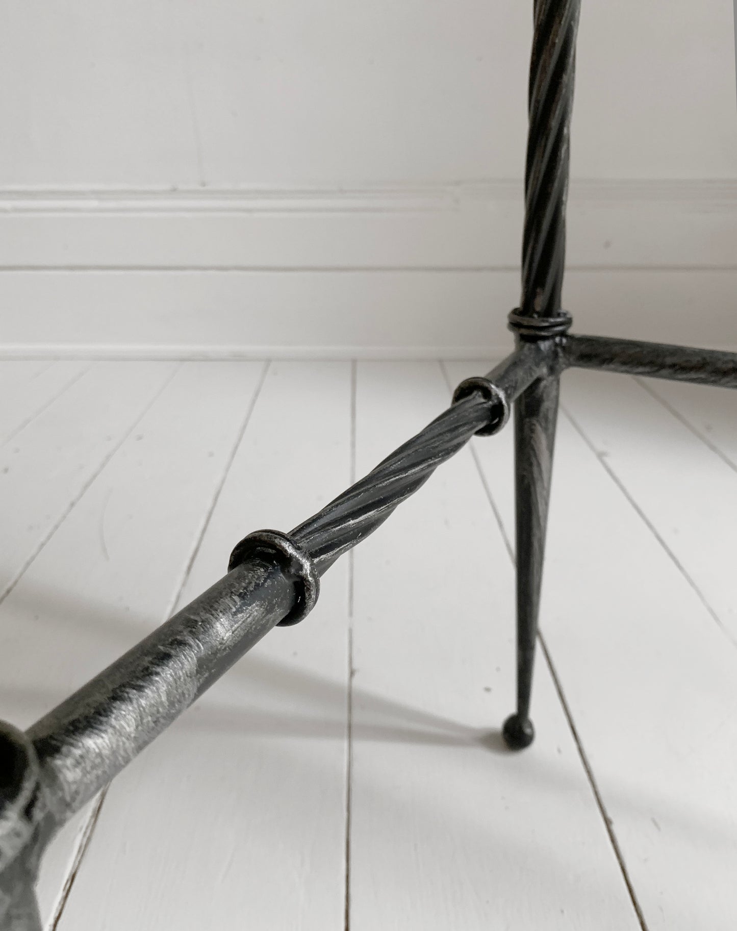 Stunning Style Black Console / Hall Table - Granite & Wrought Steel / Iron