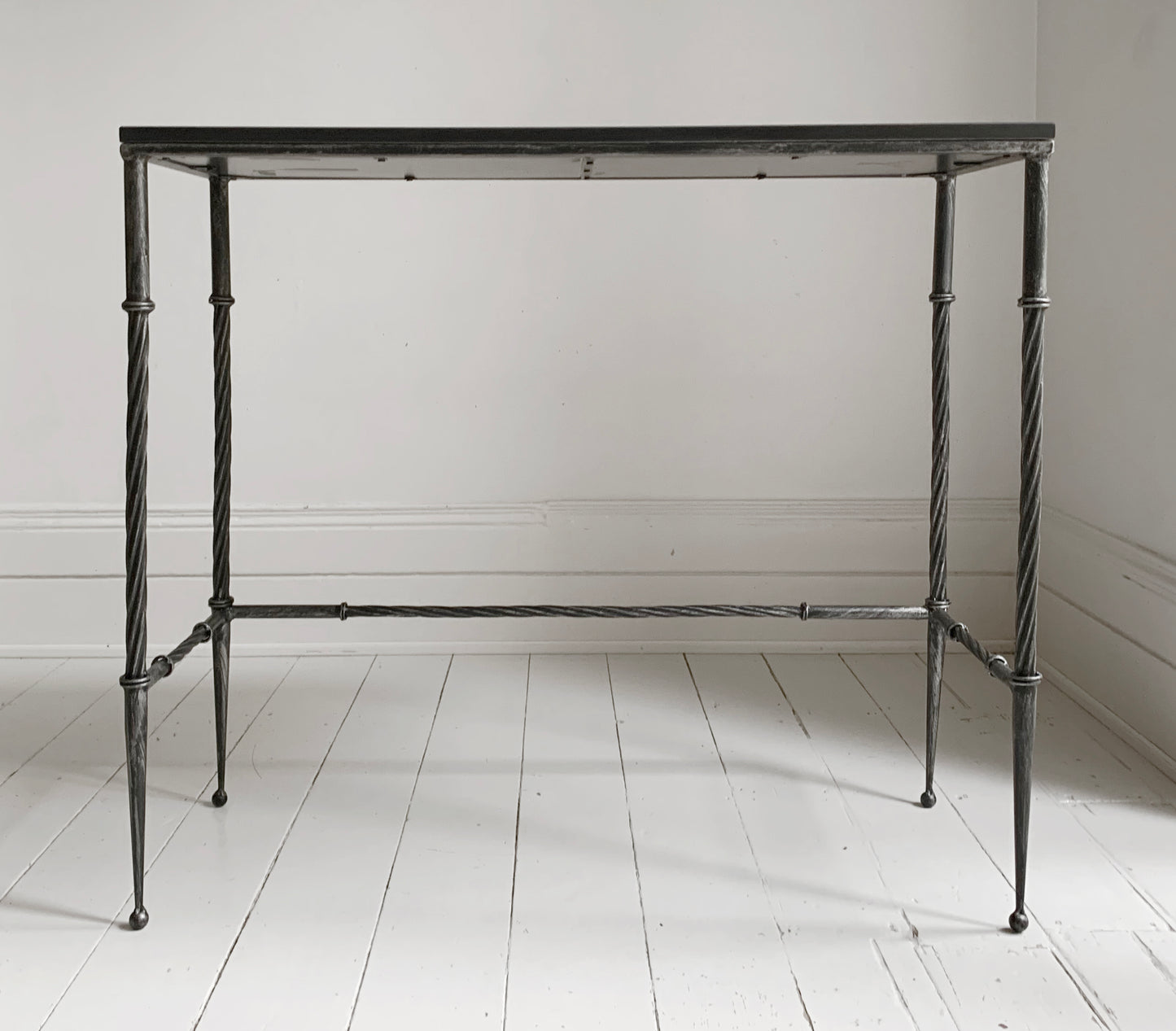 Stunning Style Black Console / Hall Table - Granite & Wrought Steel / Iron