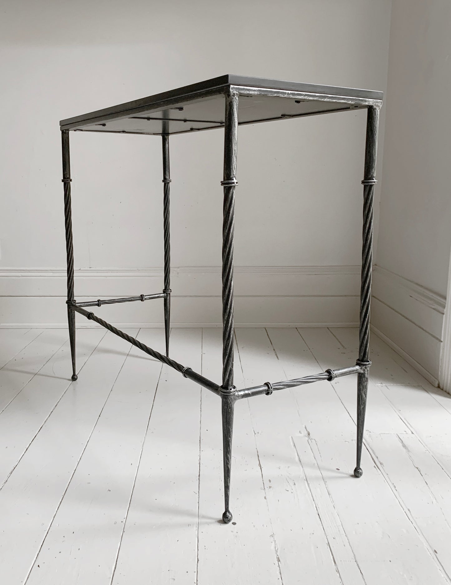 Stunning Style Black Console / Hall Table - Granite & Wrought Steel / Iron
