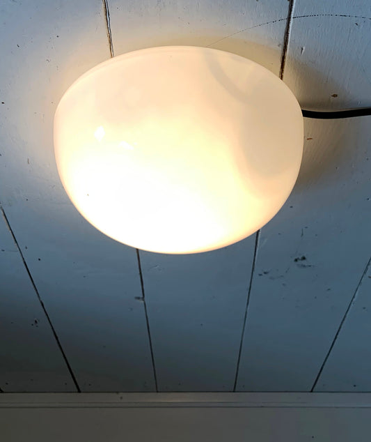 Vintage French Opaline 1960s / 70s Round Dome Ceiling/Wall Light Shade