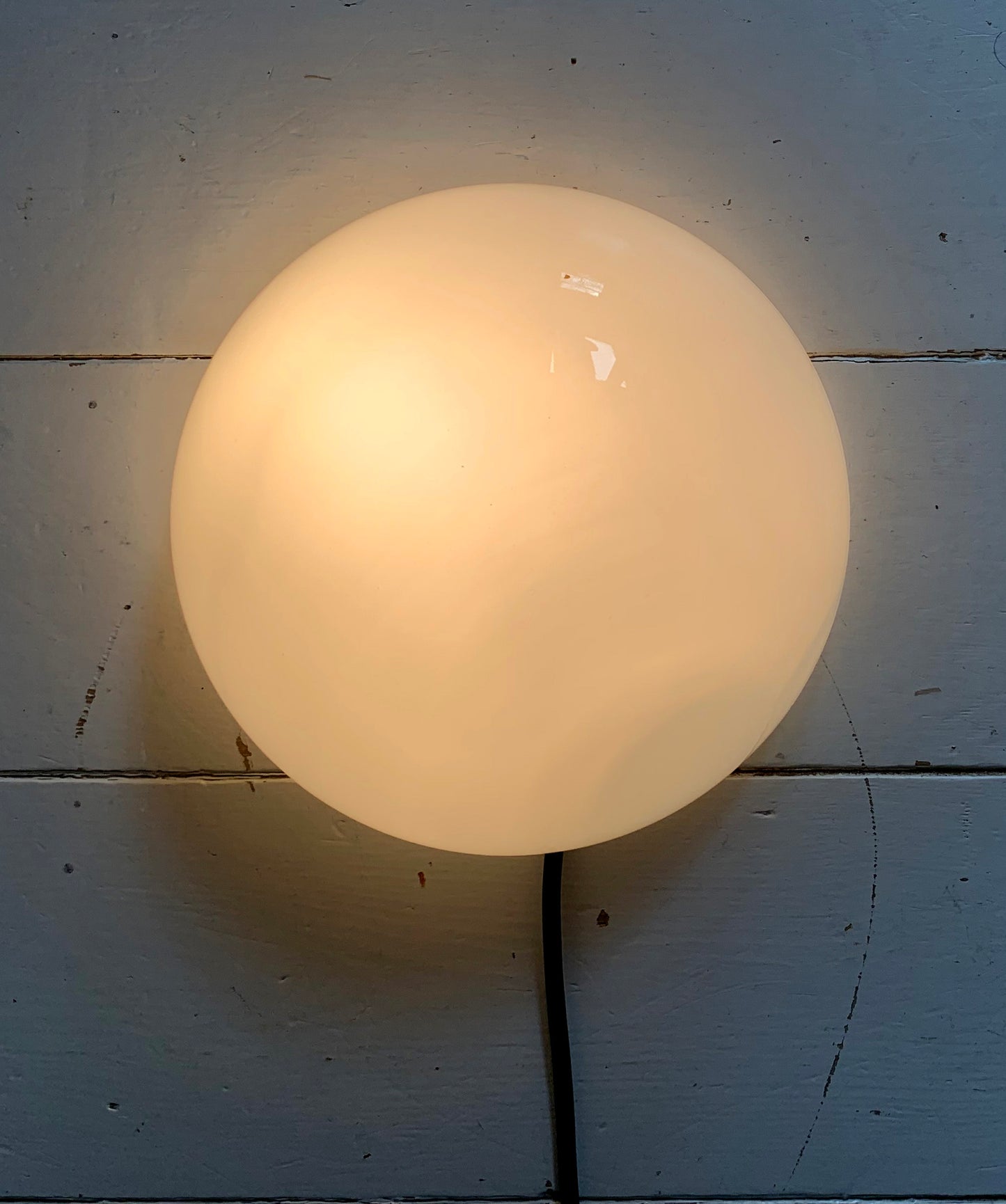 Vintage French Opaline 1960s / 70s Round Dome Ceiling/Wall Light Shade