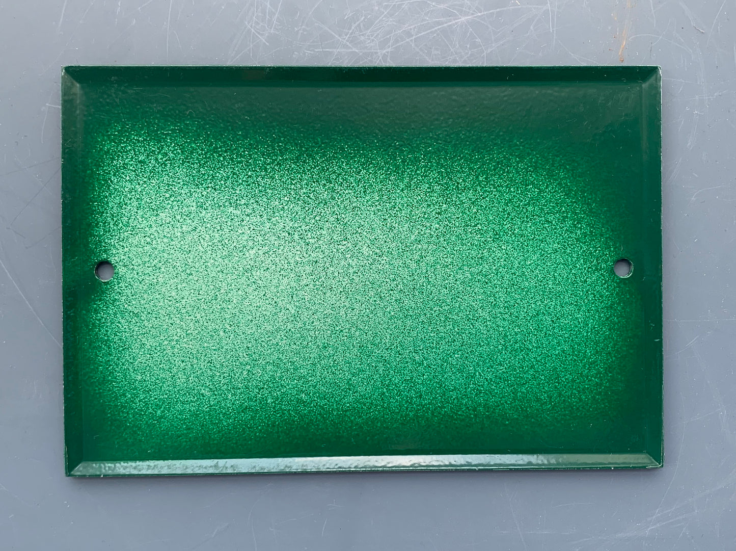 Green French Enamel # 3 Door Number / Plaque - White on Dark Green