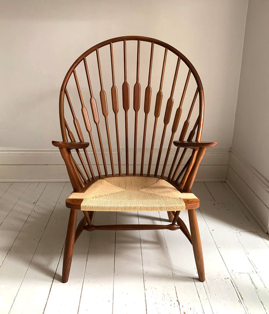 PP 550 Peacock Chair, Timber Frame, Papercord Upholstery, Excellent Condition