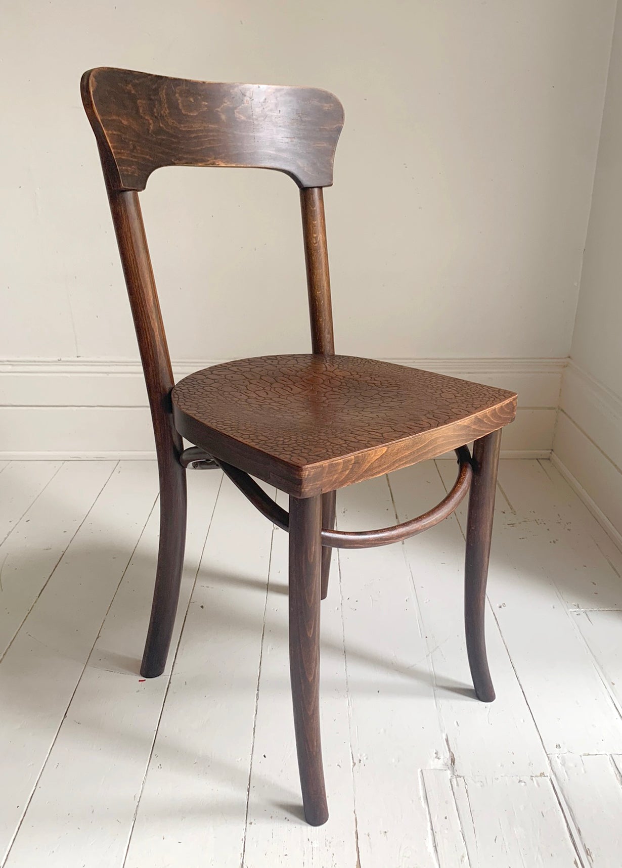 A Pair of Crocodile Embossed Bentwood Cafe / Dining Chairs, a rare find