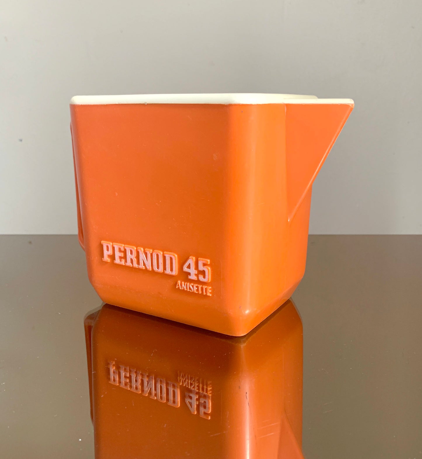 Vintage Orange Plastic French Carafe, Jug 'Pernod 45' - Rare Find!