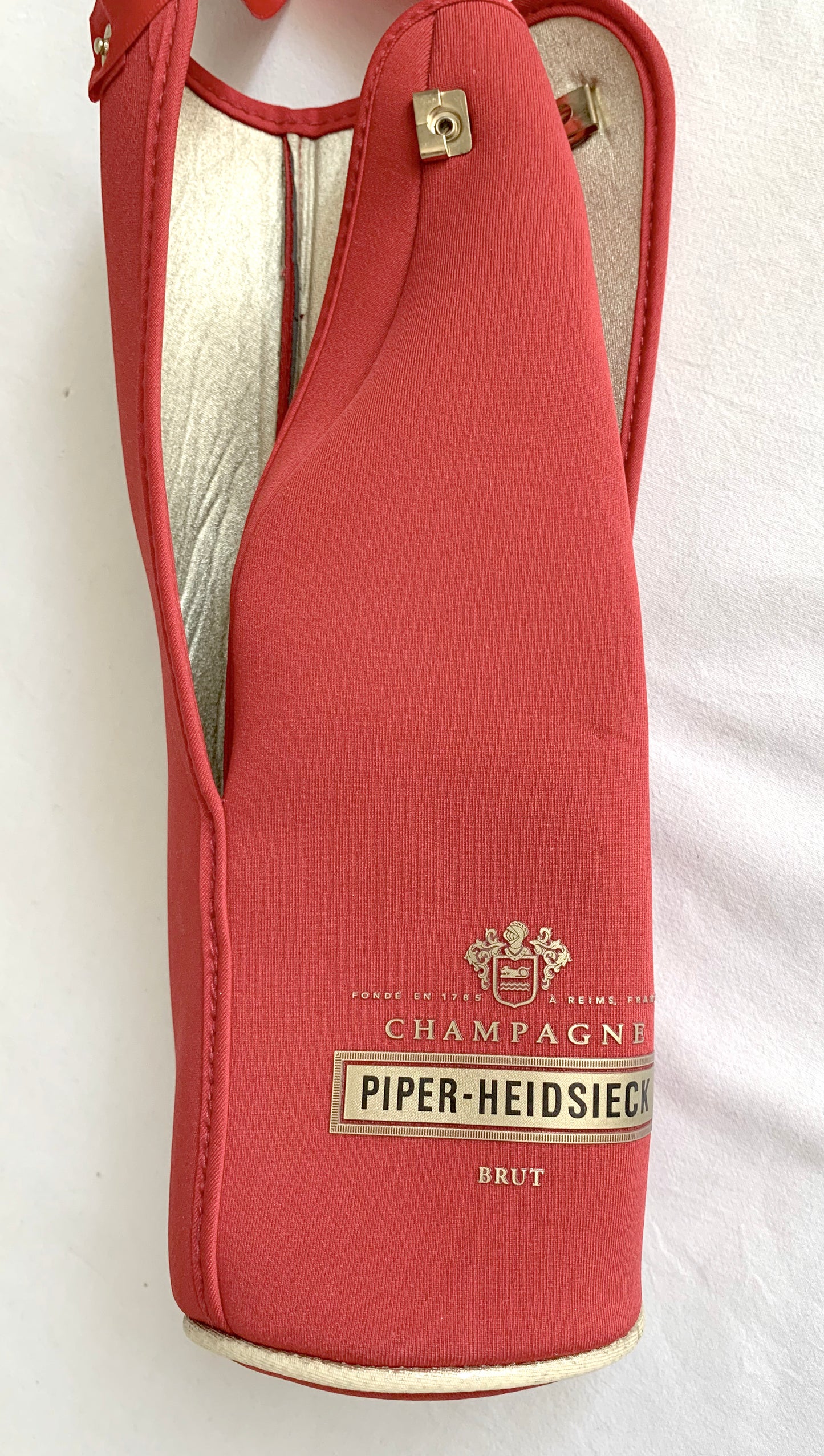 Piper Heidsieck Champagne Red Fabric Bottle Cooler Sleeve