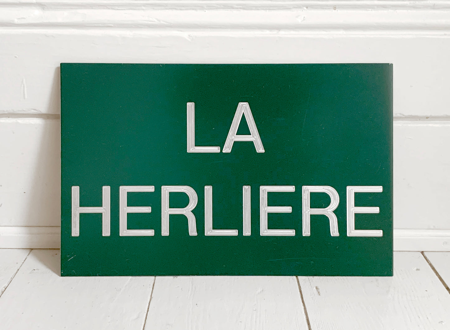 Rare French Town Sign 'La Herliere' / Small French Village