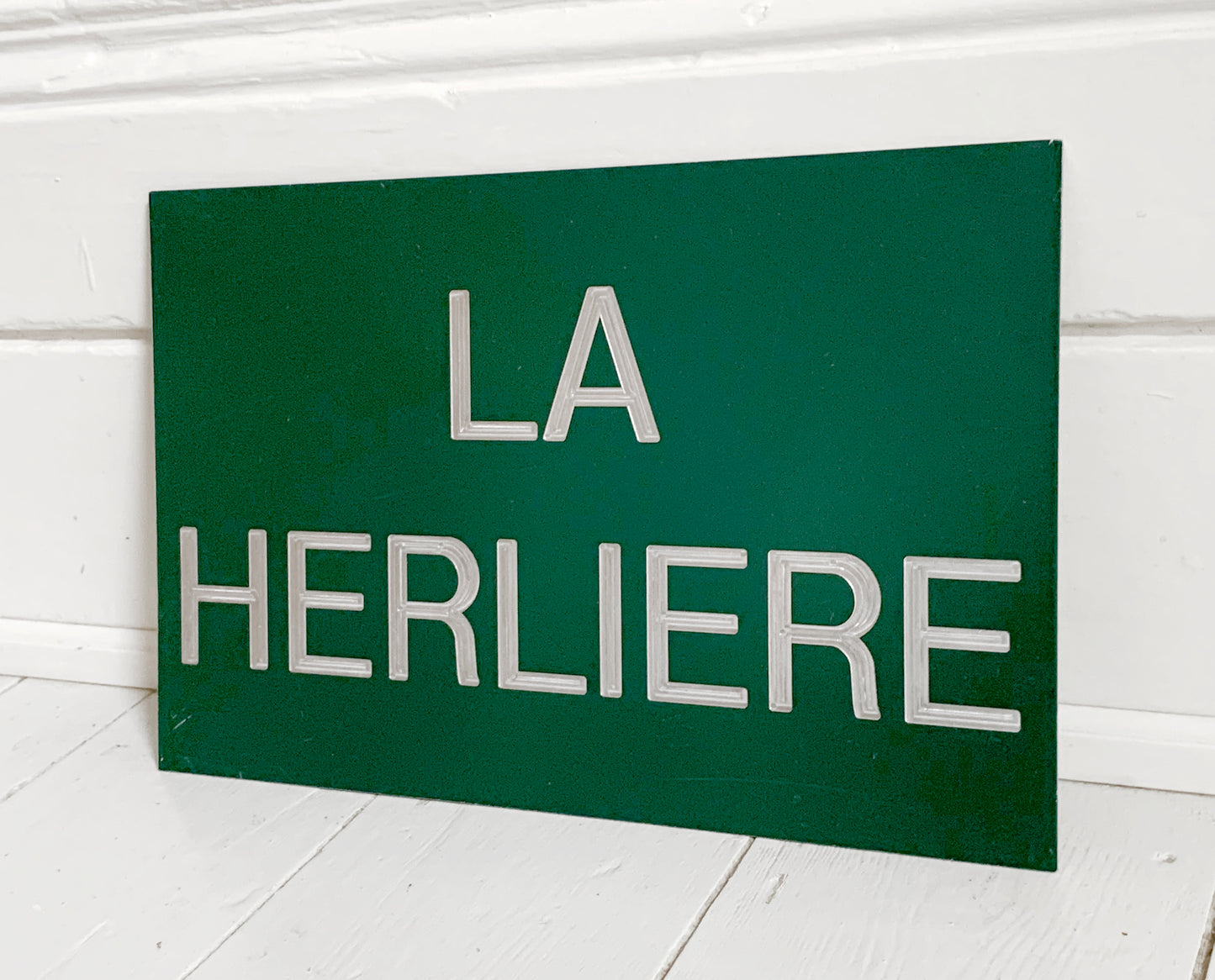Rare French Town Sign 'La Herliere' / Small French Village
