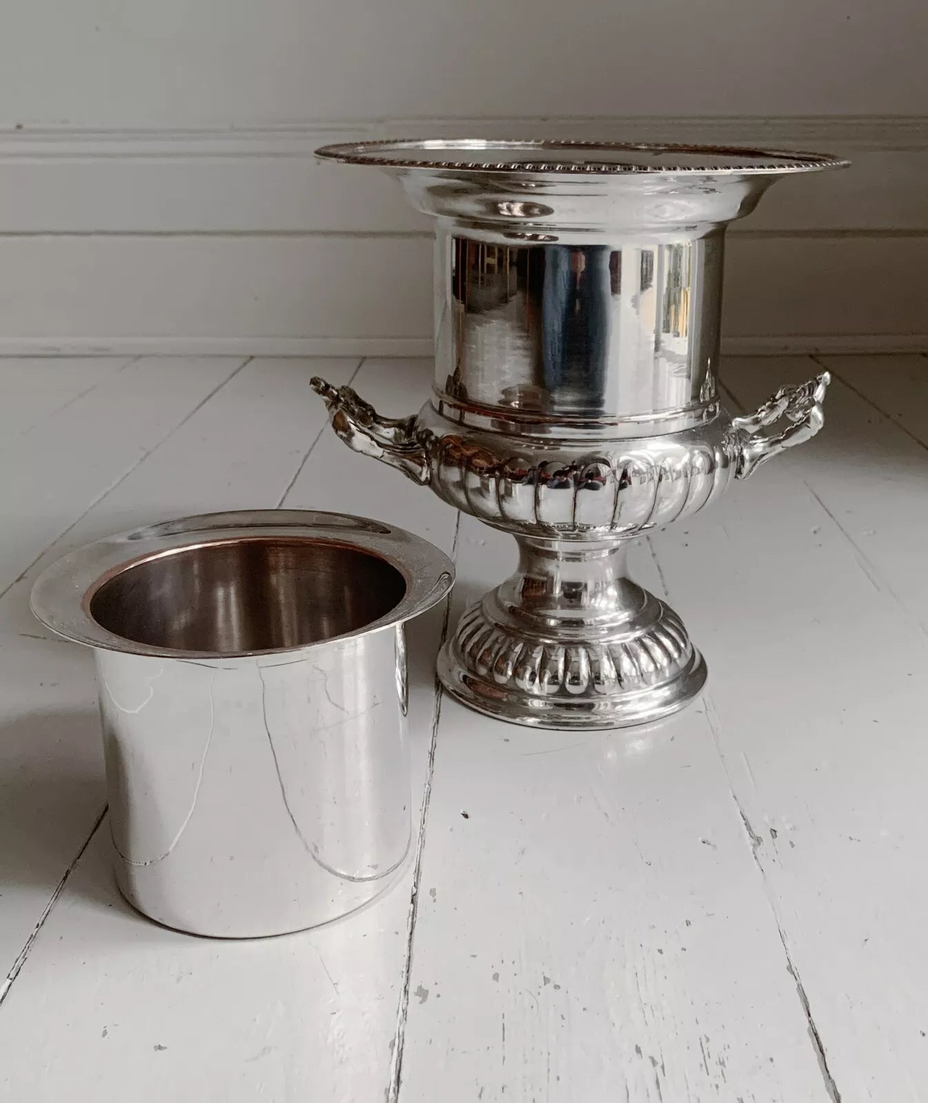 Vintage Silver Plated Champagne, Wine Cooler. Georgian, (Roman, Greek) Urn Style