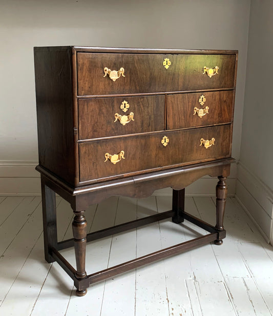 Stunning Antique Oak Four Drawer Chest of Drawers on Jacobean Style Stand