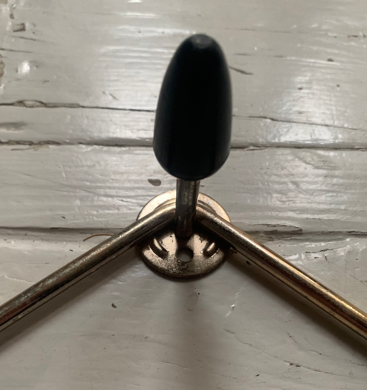 Vintage 1950s/60s Atomic Sputnik Black on Gold 3 x 3 Sets of Wall Mounted Hooks