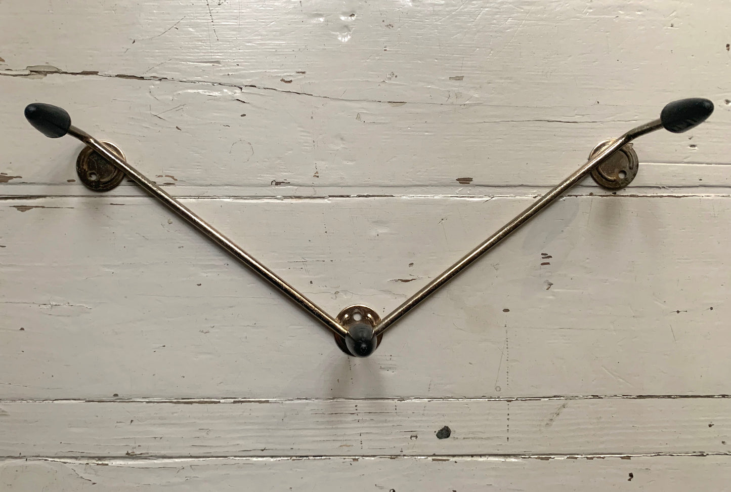 Vintage 1950s/60s Atomic Sputnik Black on Gold 3 x 3 Sets of Wall Mounted Hooks