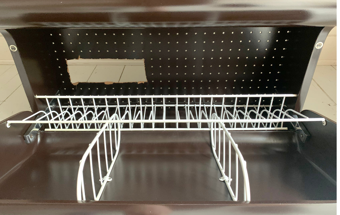 Vintage 1960s Italian Shoe Rack Cabinet, Dark Brown Lacquer Mid Century