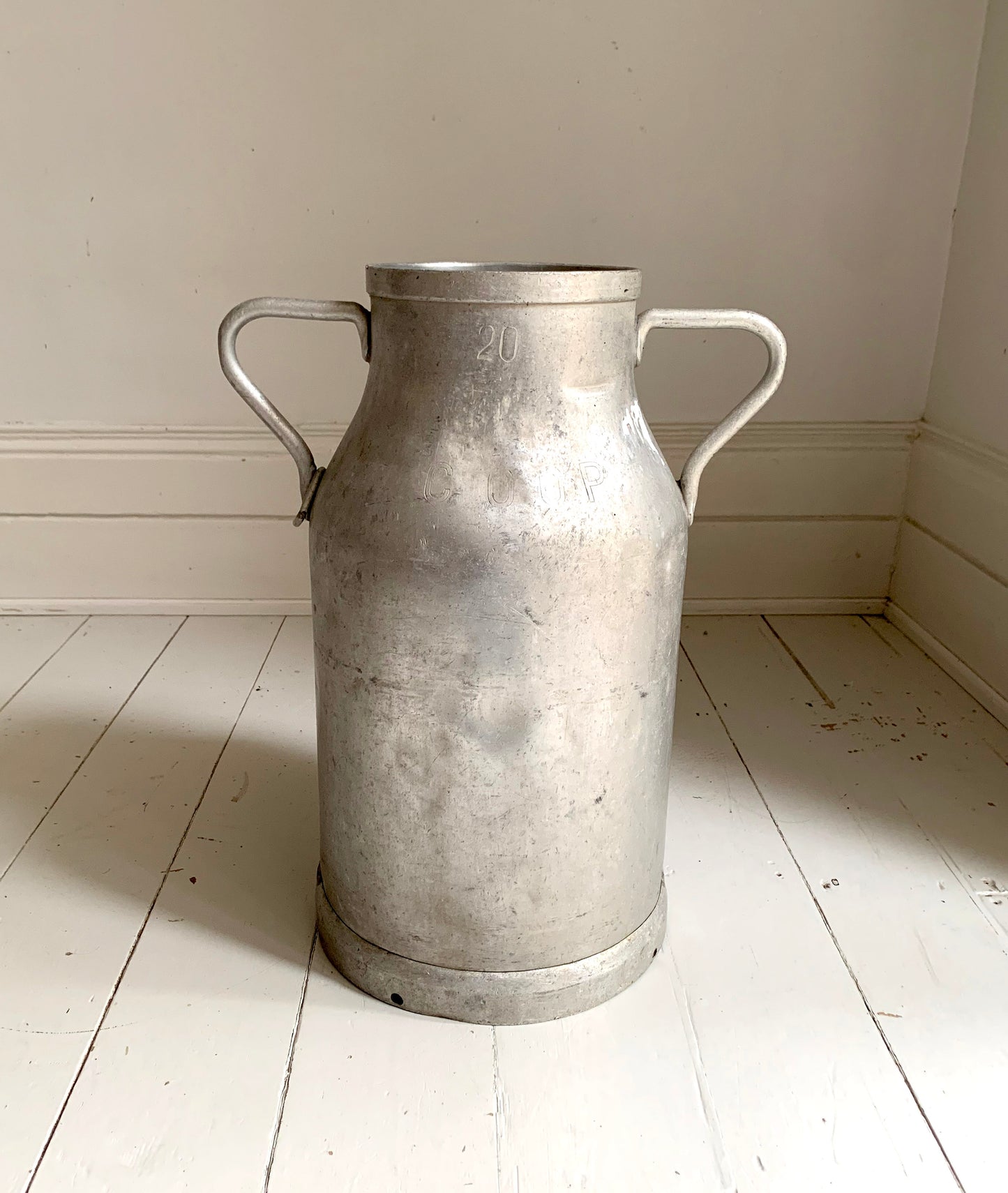 Vintage French Galvanised Aluminium Milk Churn / Planter - 20 litres
