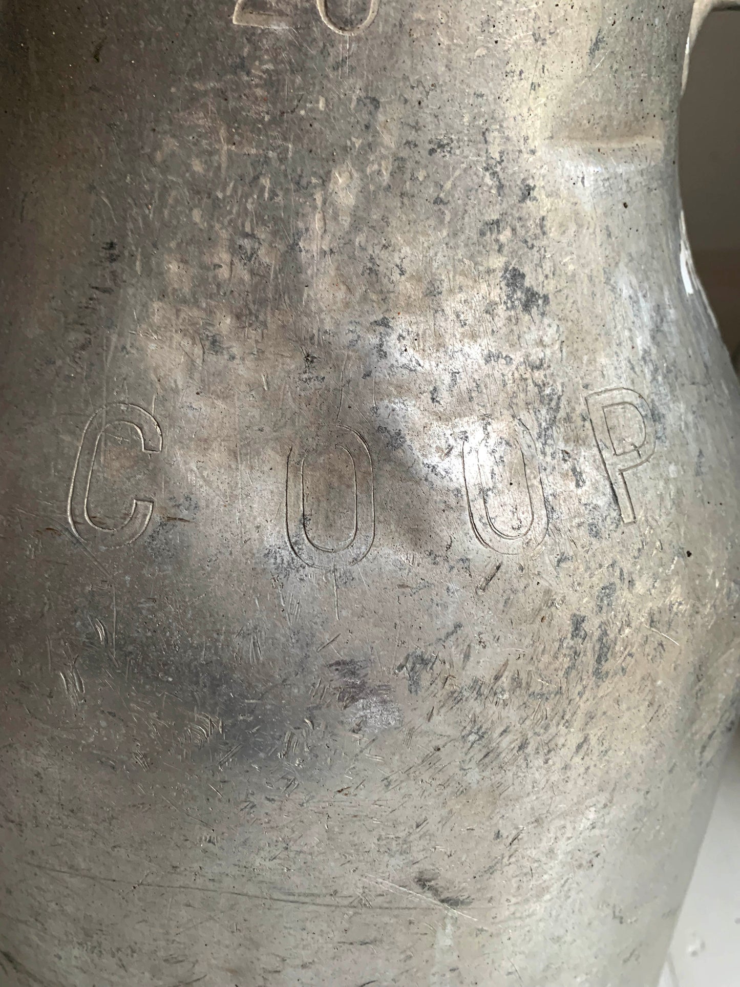 Vintage French Galvanised Aluminium Milk Churn / Planter - 20 litres