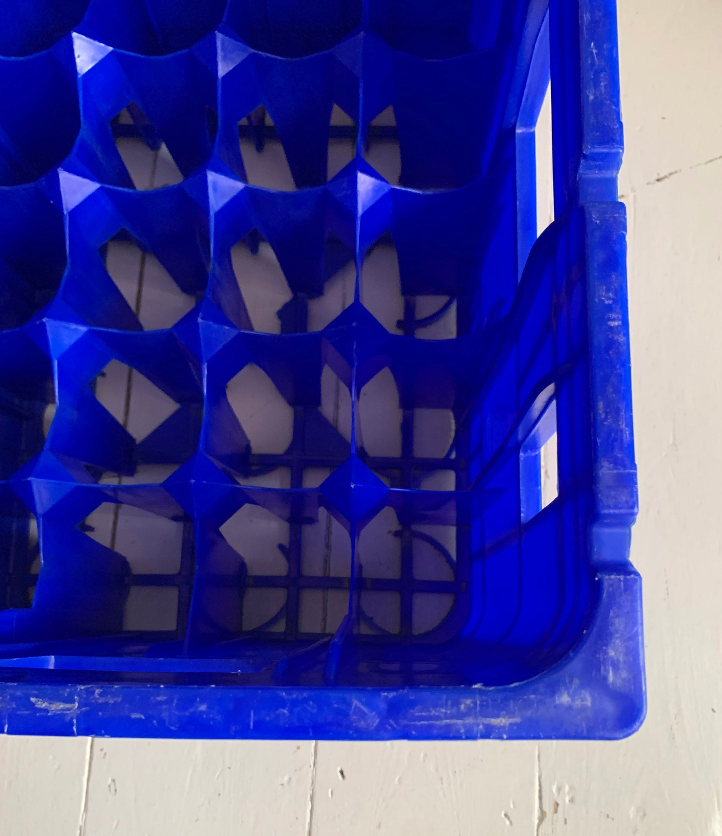 Vintage French Vittel Blue Plastic Stackable Crate - 20 bottle holder