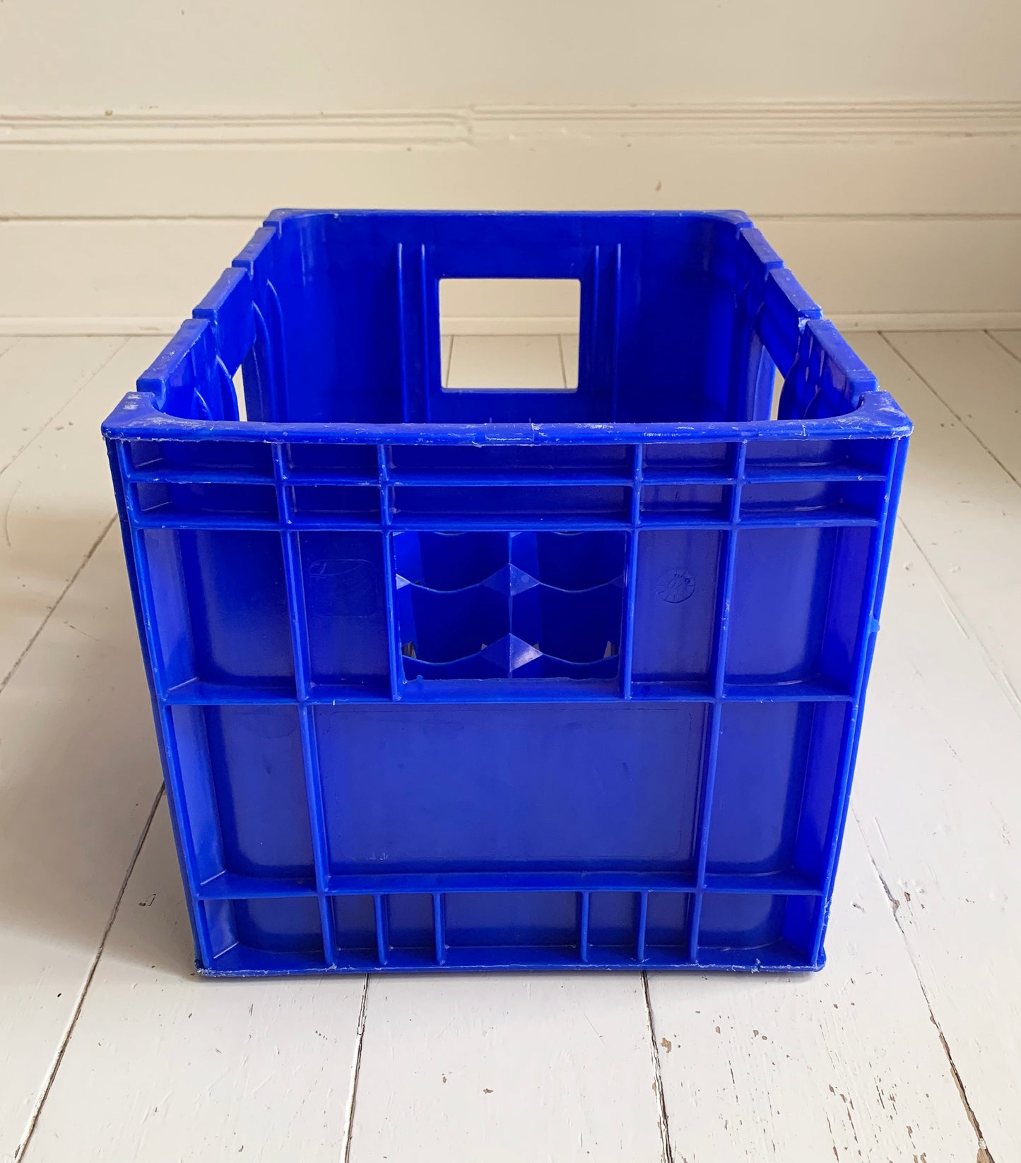 Vintage French Vittel Blue Plastic Stackable Crate - 20 bottle holder