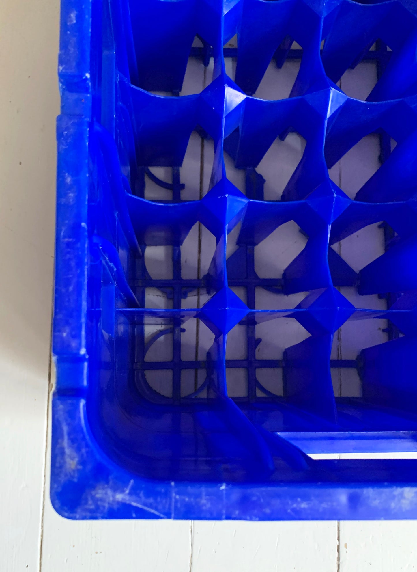 Vintage French Vittel Blue Plastic Stackable Crate - 20 bottle holder