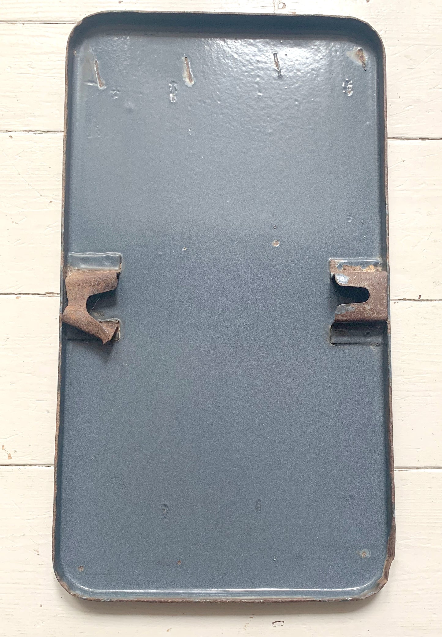 Genuine Vintage French Enamel Street Sign 'DAVENEAU' French Navy on Cream