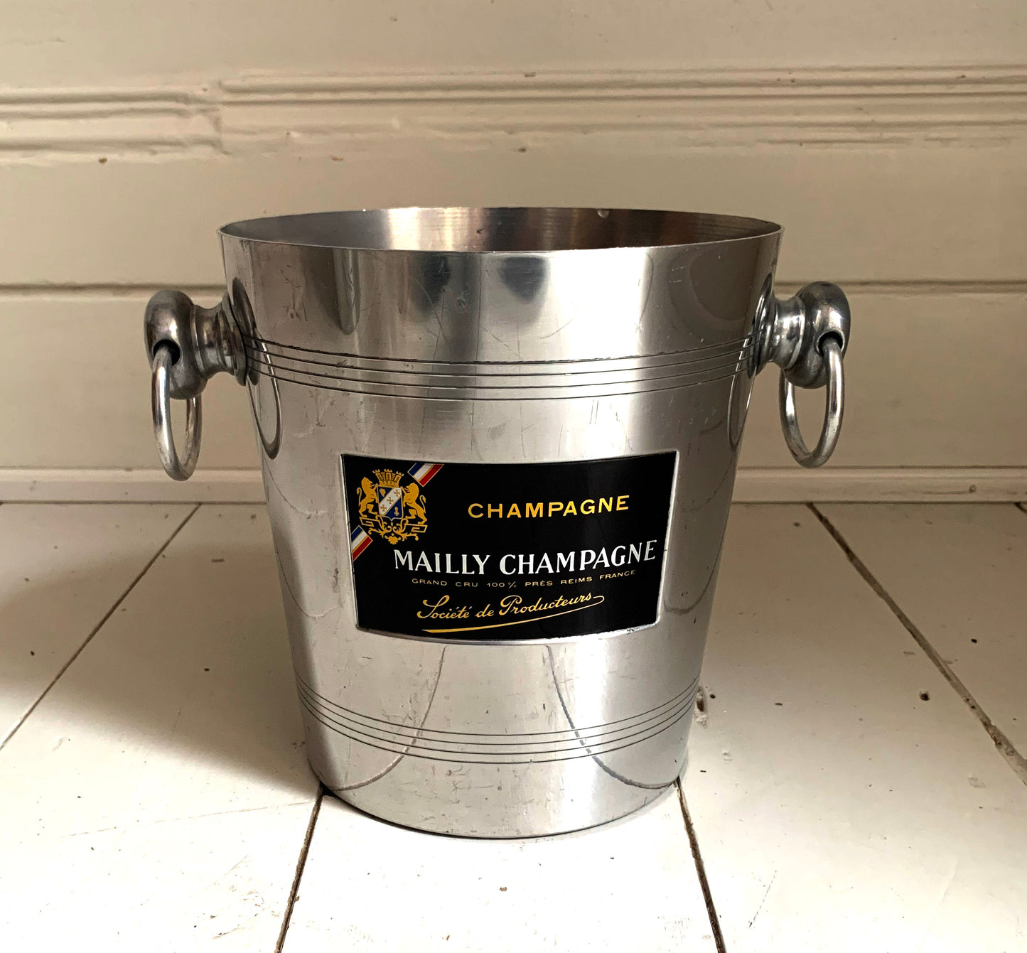Vintage French Mailly Champagne Aluminium Ice Bucket