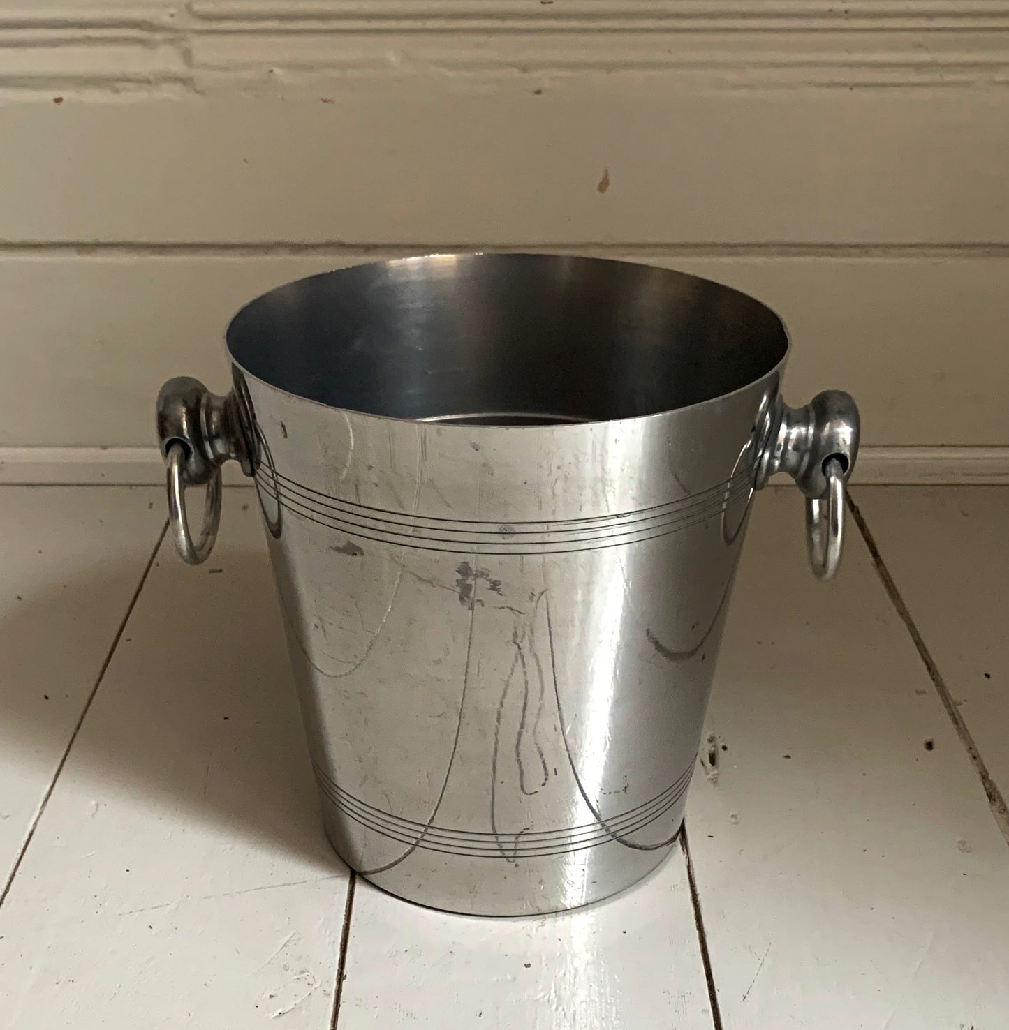 Vintage French Mailly Champagne Aluminium Ice Bucket