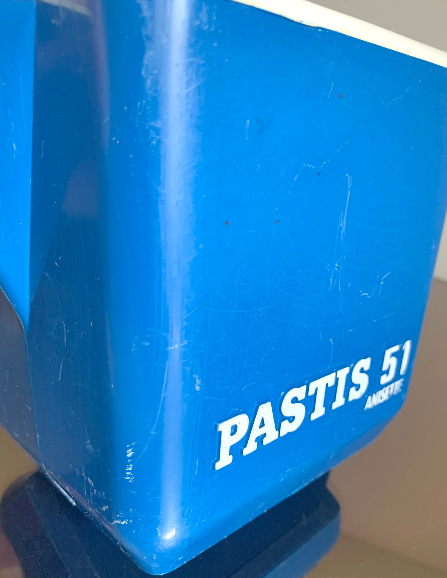 Vintage Blue Plastic French Pastis Carafe, Jug 'Pastis 51 Anisette'