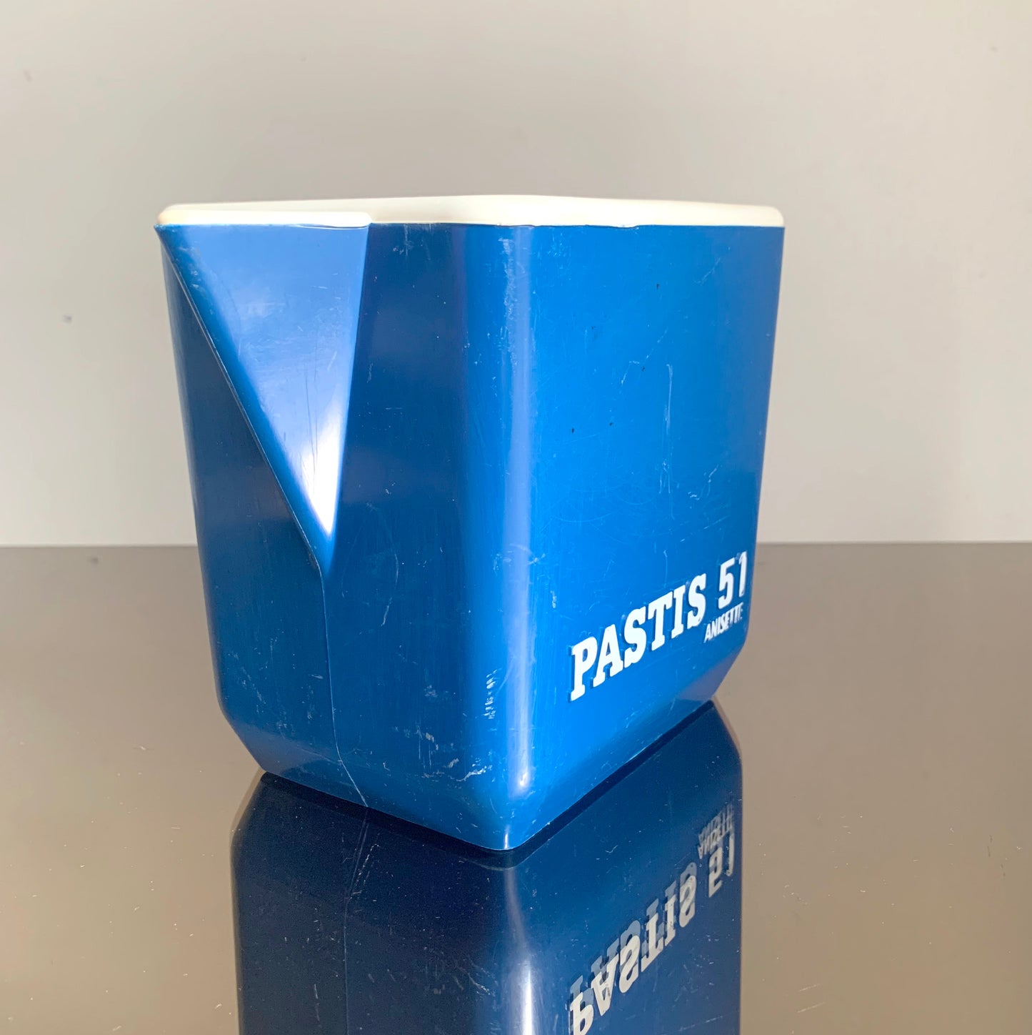 Vintage Blue Plastic French Pastis Carafe, Jug 'Pastis 51 Anisette'