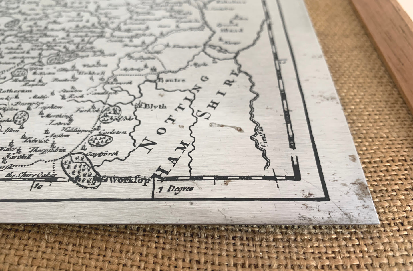 Vintage Map / West Riding Yorkshire / Printed On Steel / 1970's / Robert Morden