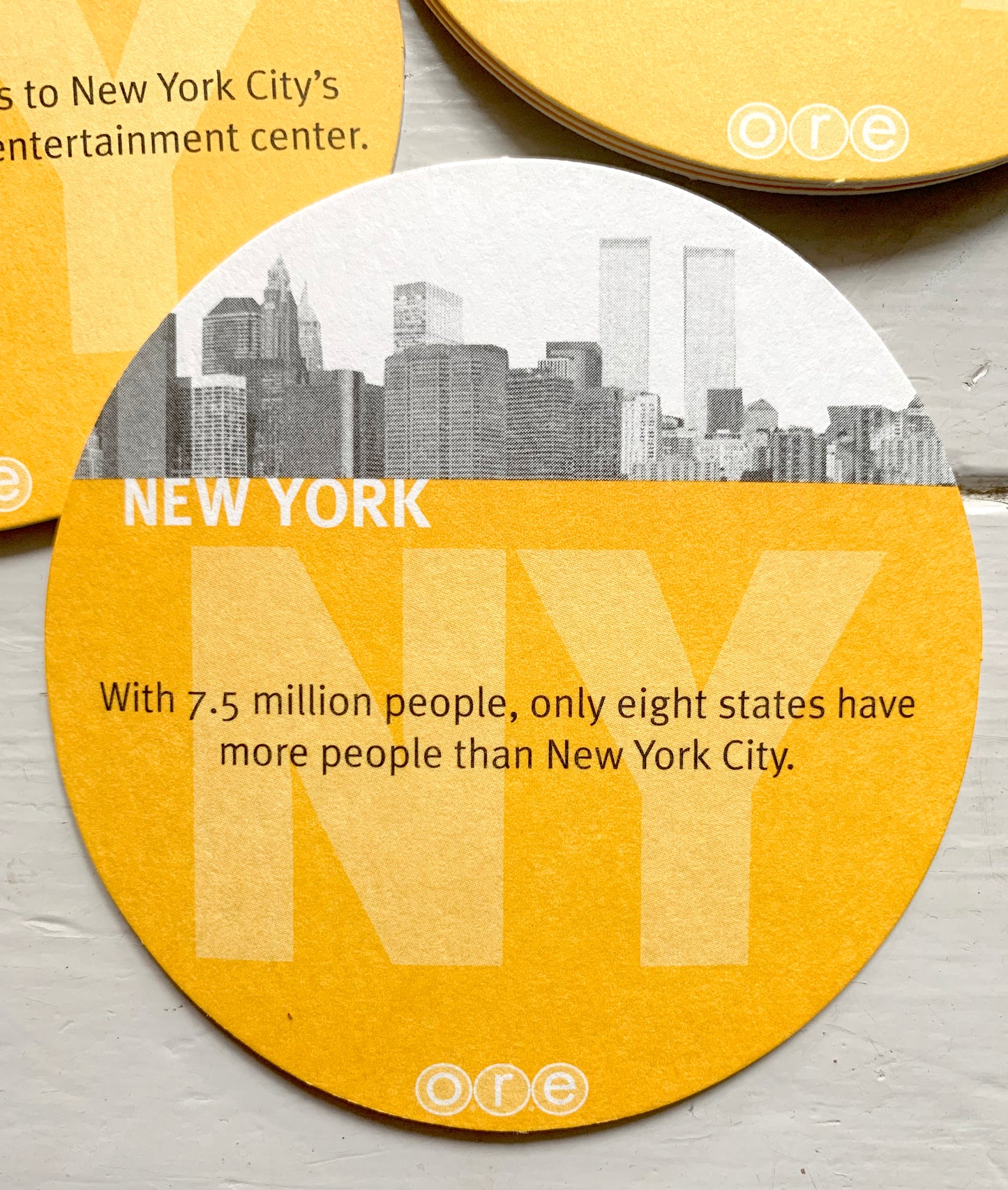 Vintage New York Set of 24 Facts & Trivia Cardboard Coasters
