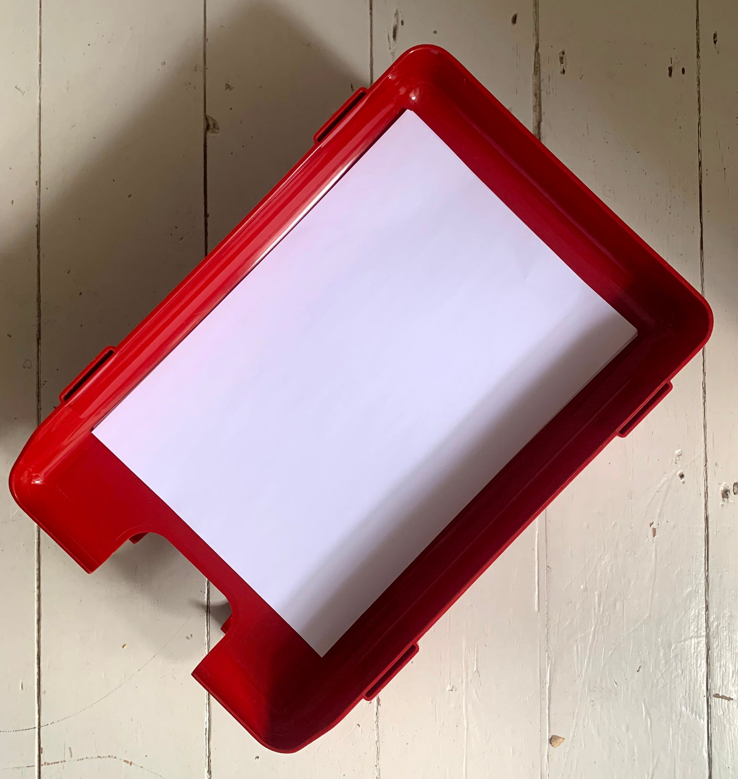 Vintage Red Plastic Stacking Letter Tray by Twinlock, A4+ Size
