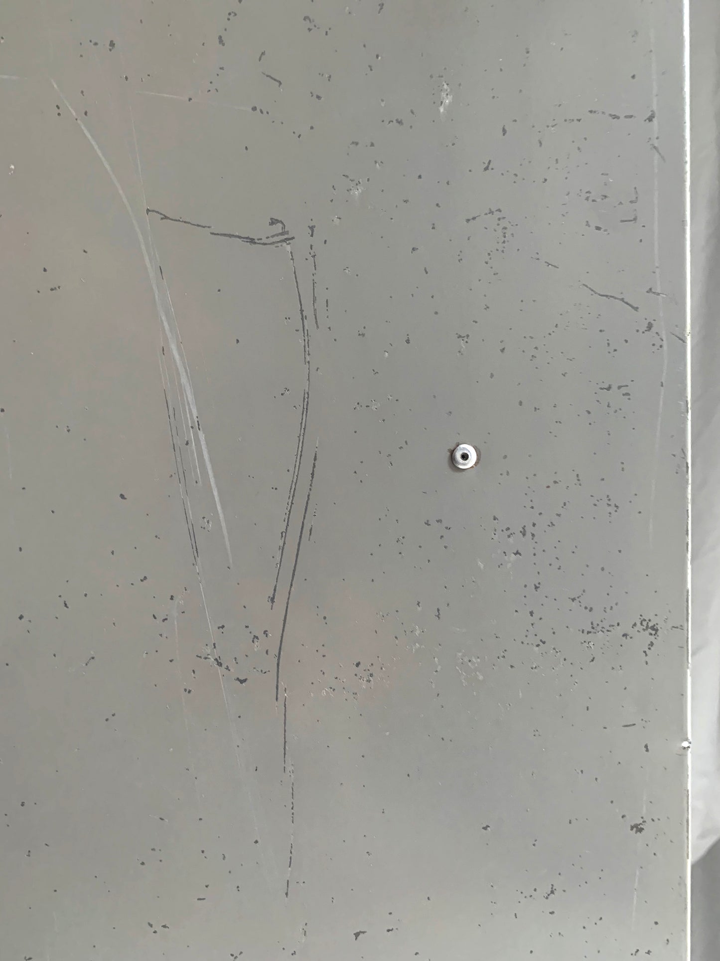 Vintage Tall Grey Metal Locker / Filing Cabinet with Four Shelves