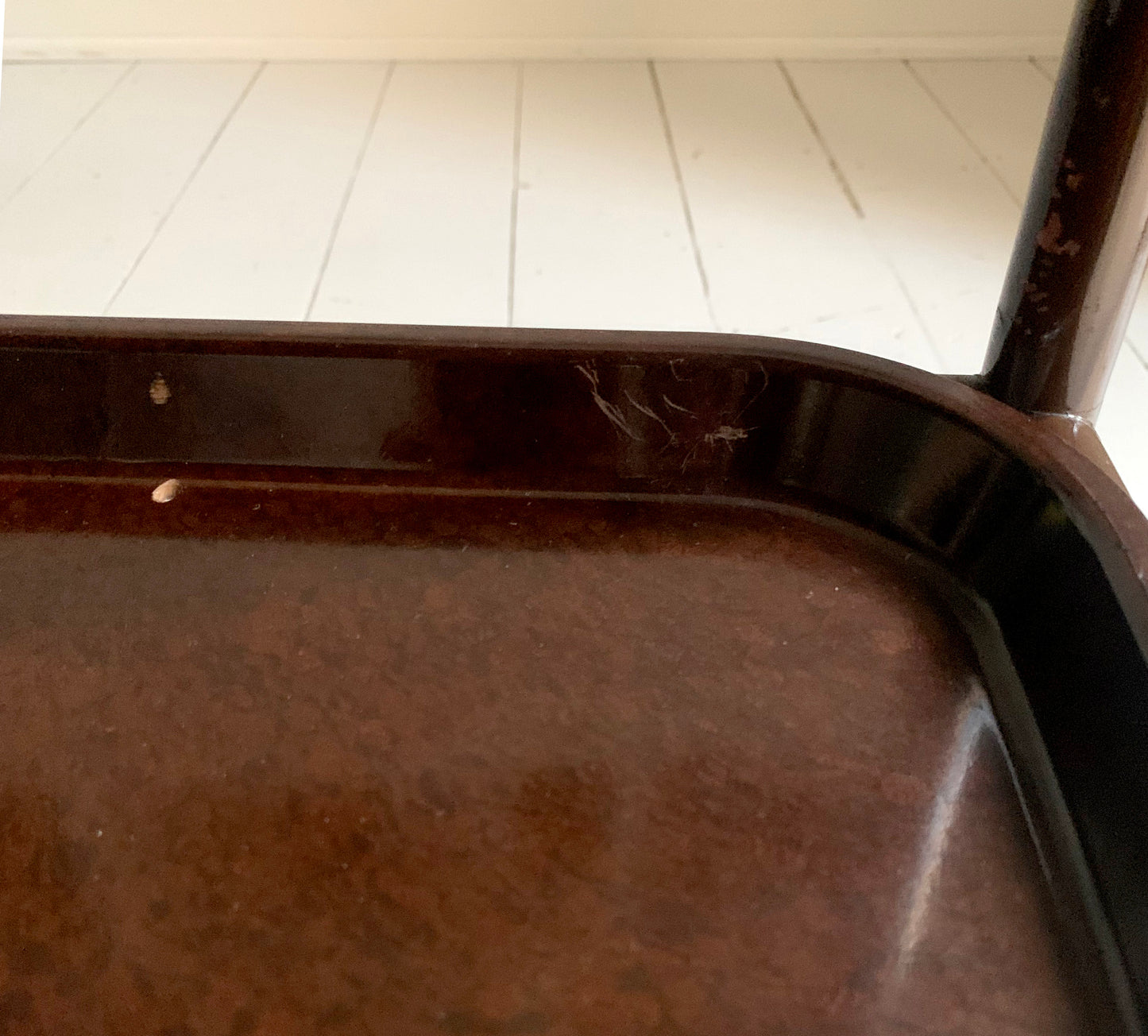 Vintage Three-Tier Trolley w/ Bakelite Removable Trays in Chocolate Brown