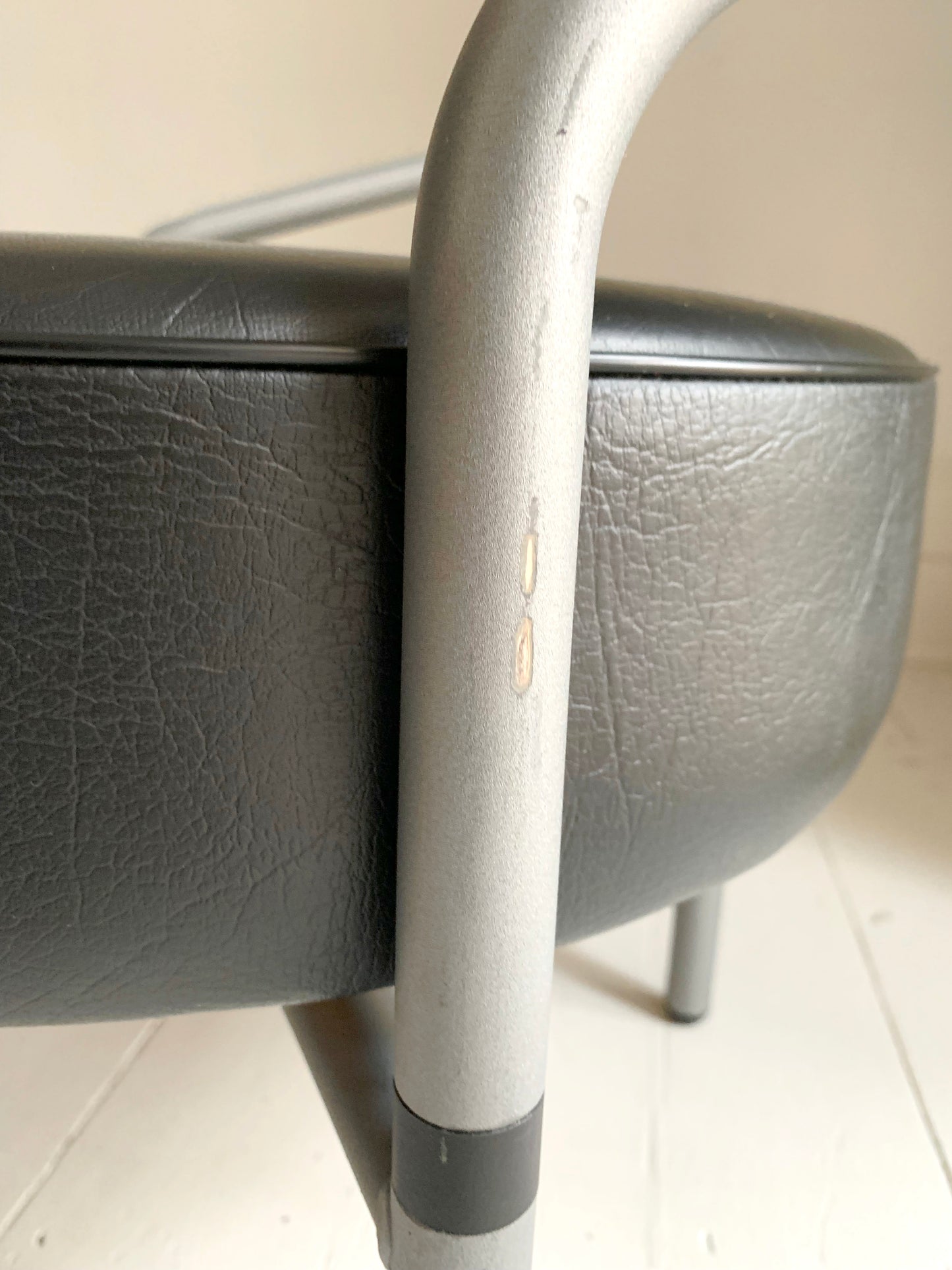 Vintage Danish lounge chair by The Natural Choice, 1970s, Black Vinyl & Faux Fur