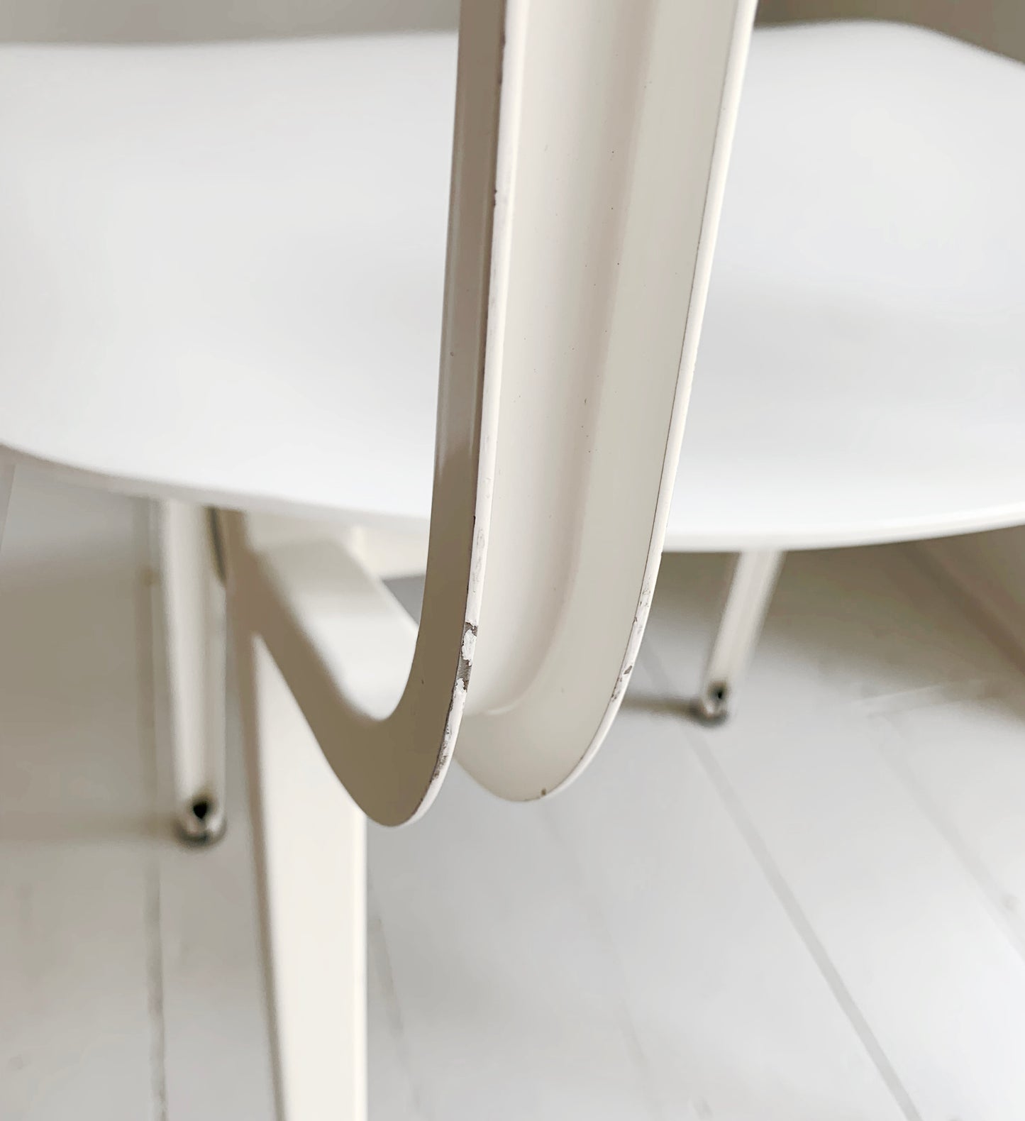 A Pair of Friso Kramer for Ahrend 'Revolt' White High Gloss Dining Chairs