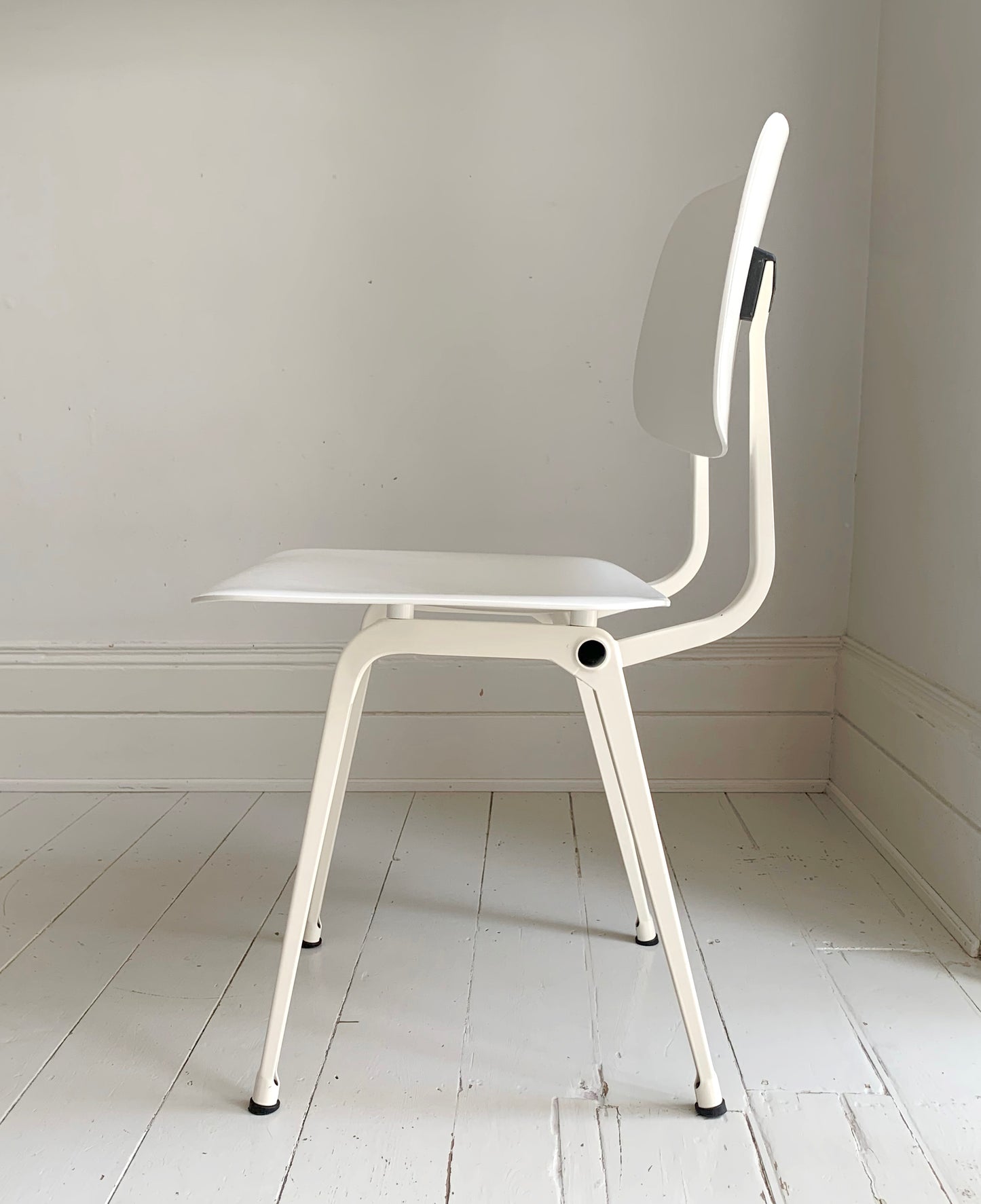A Pair of Friso Kramer for Ahrend 'Revolt' White High Gloss Dining Chairs