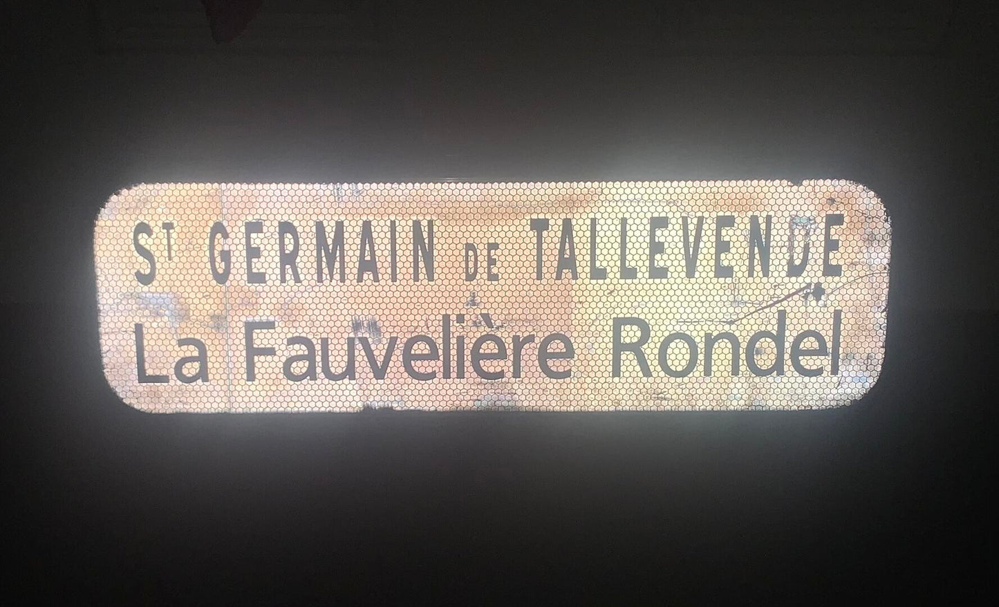 Genuine French Street Sign; St Germain De Tallevede La Fauveliere Rondel