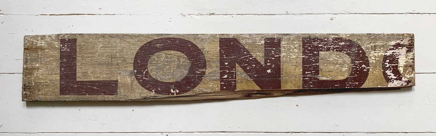 Genuine GWR (?) Part Wooden Destination Board / London - Llandudno (?)