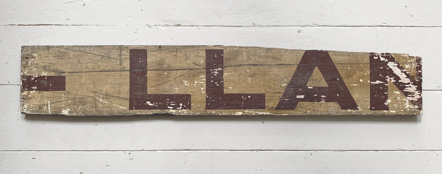Genuine GWR (?) Part Wooden Destination Board / London - Llandudno (?)