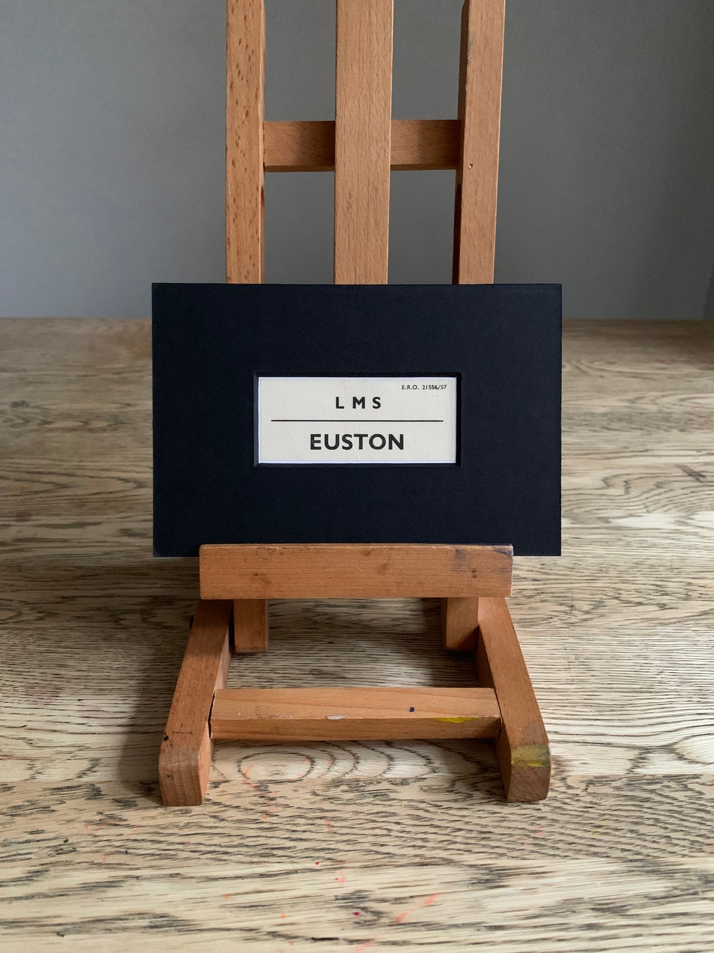 Vintage 'Euston' Paper Luggage Label / Mounted & Matted - 6x4in / 15x10cm