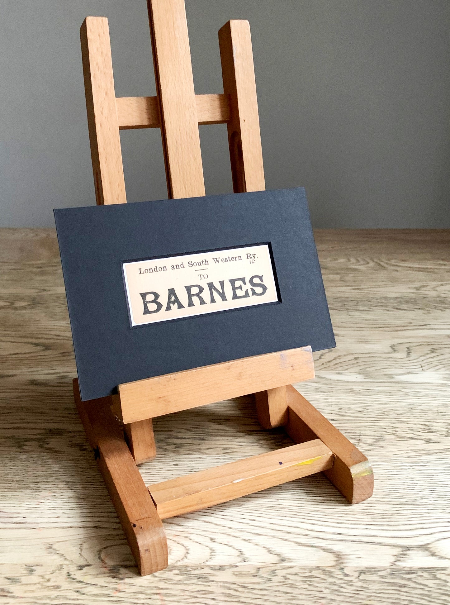 Vintage 'Barnes' Paper Luggage Label / Mounted & Matted - 6x4in / 15x10cm