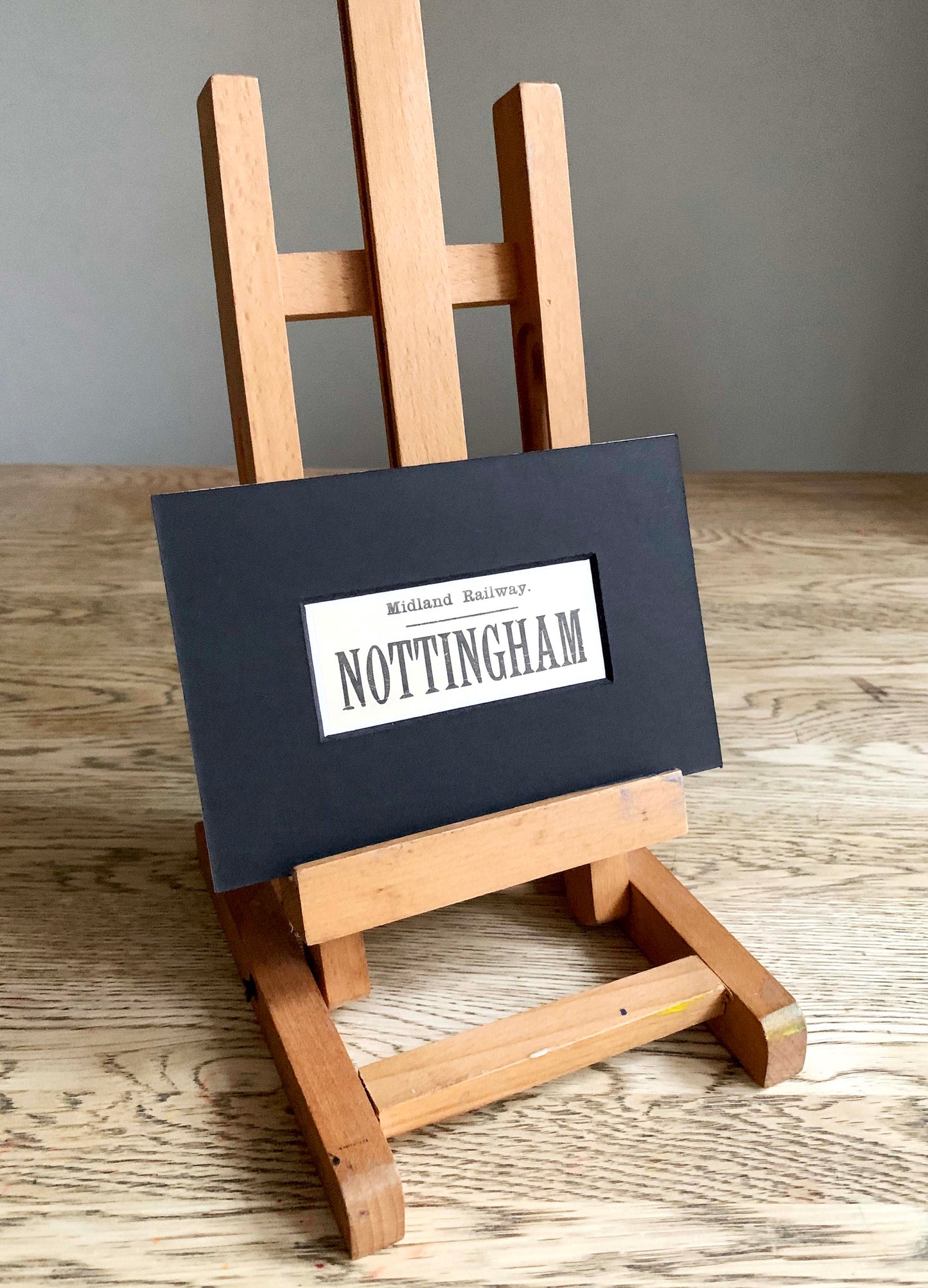 Vintage 'Nottingham' Paper Luggage Label / Mounted & Matted - 6x4in / 15x10cm